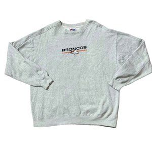 Majestic Vintage NFL Denver Broncos Sweatshirt Gray Size XL